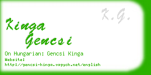 kinga gencsi business card